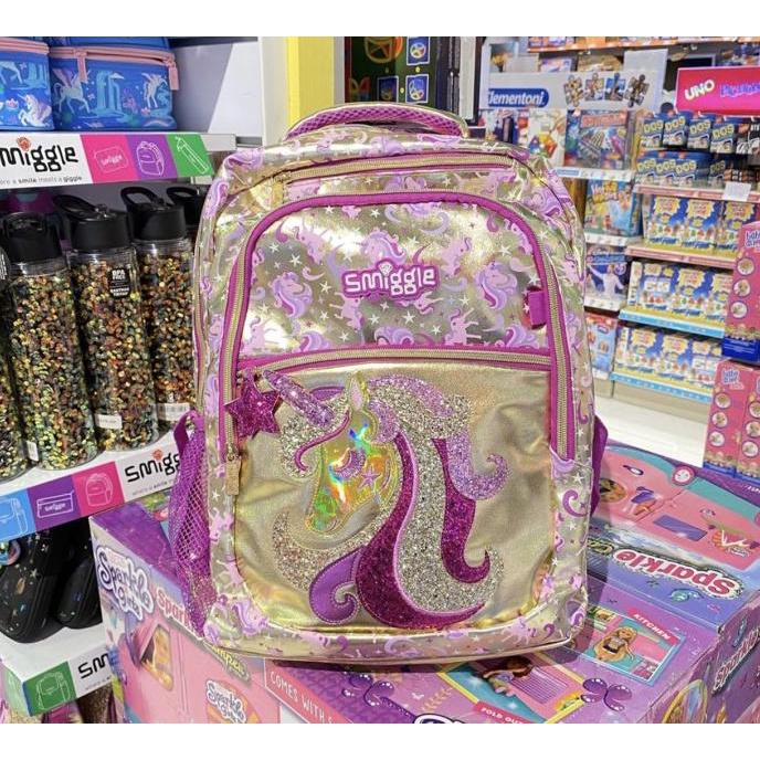 Smiggle Backpack Unicorn Gold Series Tas Anak SD Original Diskon