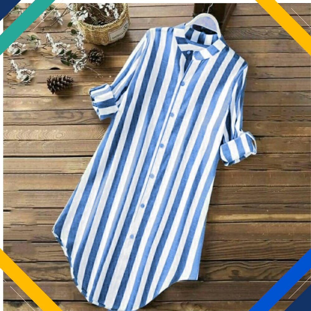 Tunik Rara Blue Kekinian Baju Atasan Wanita 0117 Premium UKF