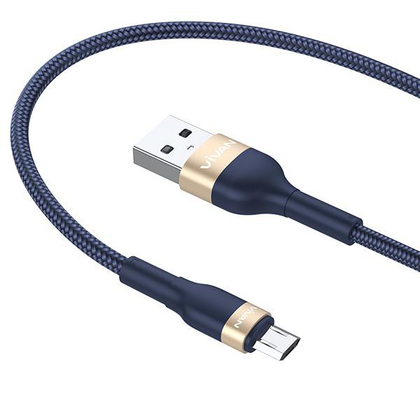 Kabel Data VIVAN VXM100 Micro USB Android 1M Fast Charging 2.4A - Garansi Resmi 1 Tahun