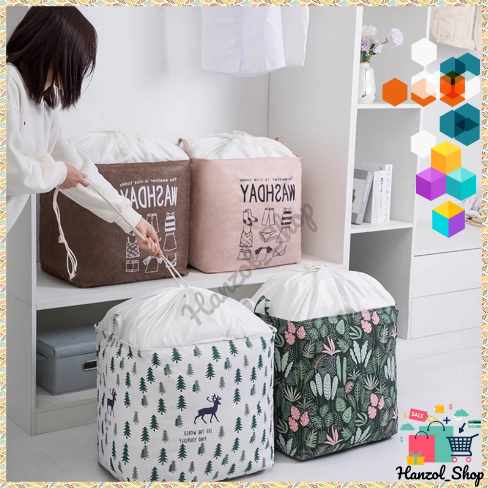 [HZ] - Storage Bag Jumbo 100 liter / Keranjang Baju Tempat Pakaian / Storage Box Serbaguna /  Keranj