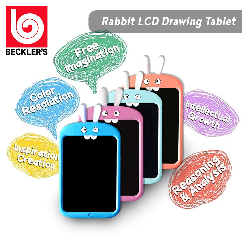 LCD Writing Tablet Drawing Rabbit 8.5 inch / Papan Tulis Tablet Edukasi Karakter Mainan 4 Warna