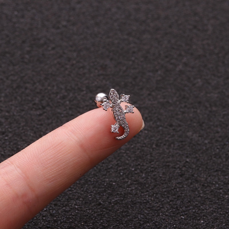1 Pcs European American Style Fashion Gecko Arrow Heart Shape Stainless Steel Earring for Women