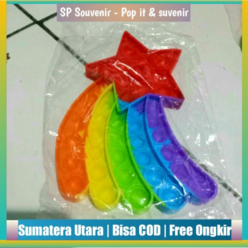 Pop It Pelangi Rainbow | Pop It Star Pelangi Rainbow Warna Warni Murah