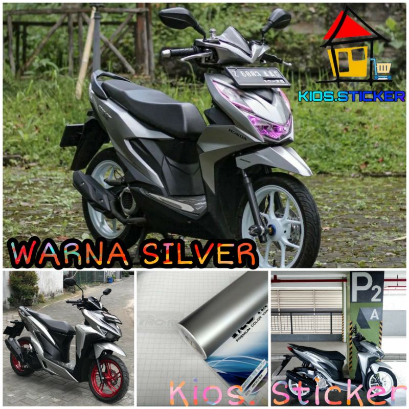 Sticker Skotlet Silver Doff / Silver Glossy Stiker Motor Warna Silver Vario Beat