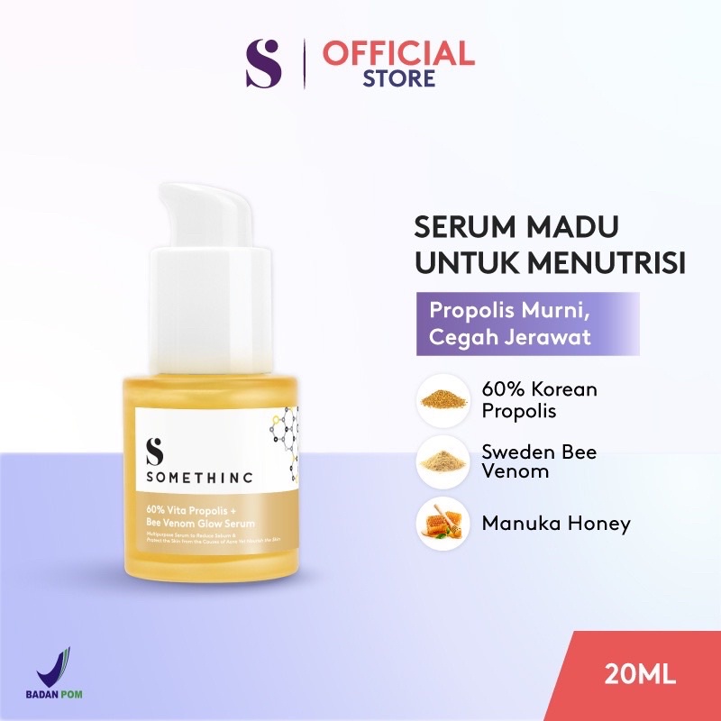 [NEW] SOMETHINC 60% Vita Propolis + Bee Venom Glow - Serum Kulit Glowing Bebas Jerawat - Bee Power