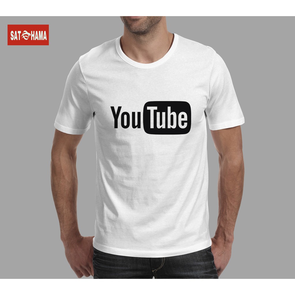 Satohama Baju Distro Pria Soft Cotton Combed 30s / Baju Distro Pria Youtube / Baju Logo Youtube