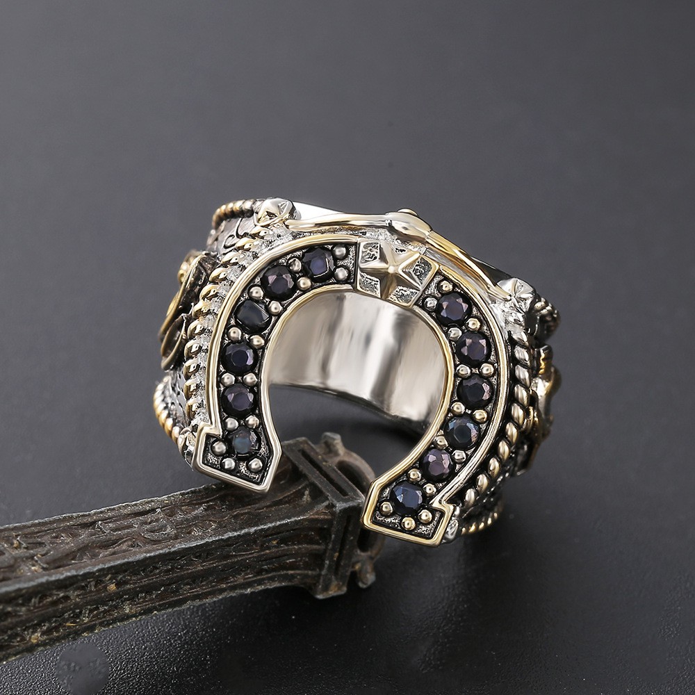 925 sterling silver cincin pria perhiasan gaya vintage