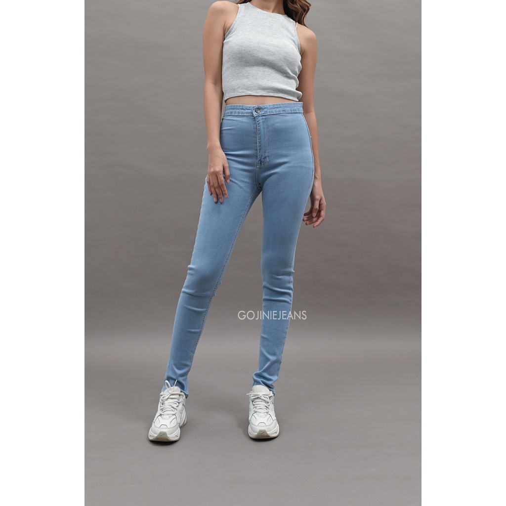 GOJINIEJEANS - Highwaist Skinny Light Blue - 3761 - BLACK WIDOW