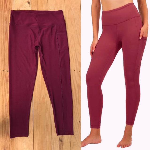 90 degree side pocket legging maroon