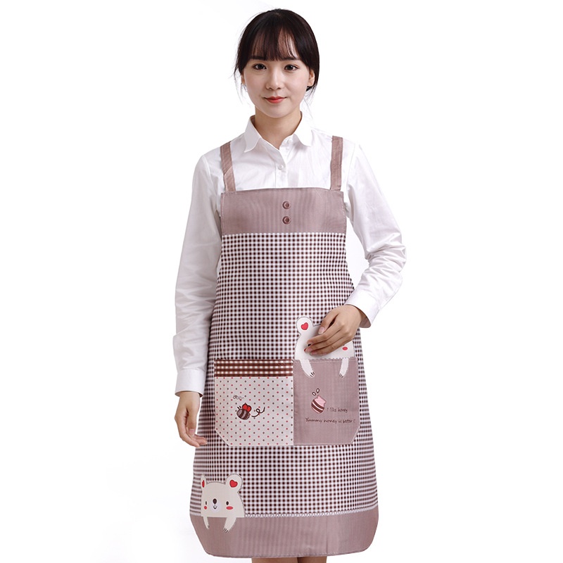 Apron Celemek Masak Barista Dapur Motif Beruang Waterproof CM010