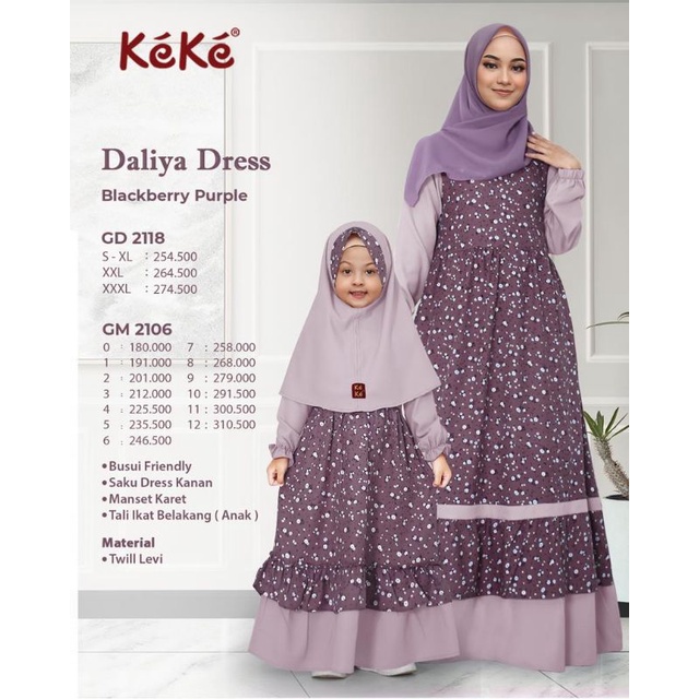 Couple ibu dan anak keke Daliya dress