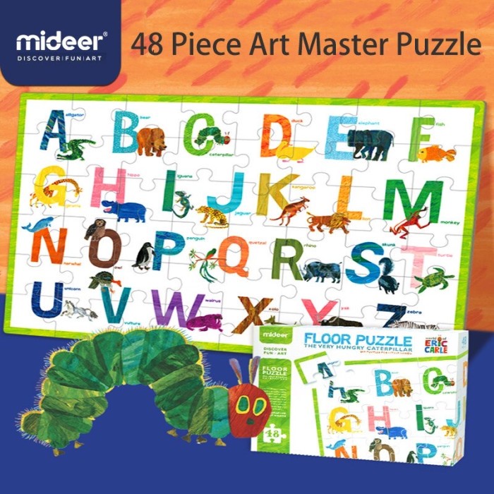 Mainan anak edukasi puzzle Mideer Eric Carle hungry Caterpillar