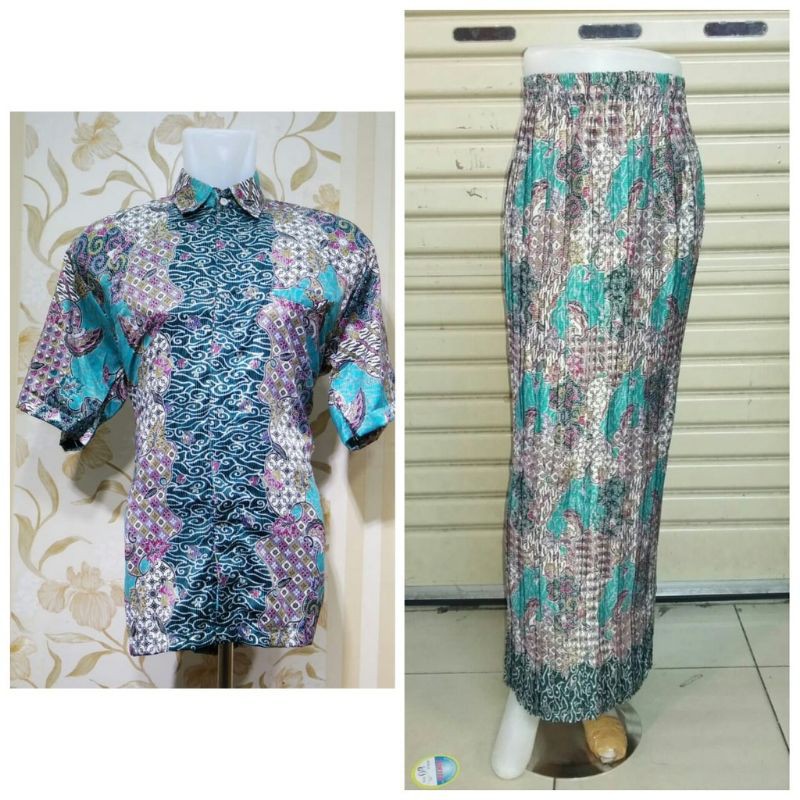 COUPLE KEMEJA BATIK ROK PLISKET / COUPLE SERAMBIT / KEMEJA BATIK