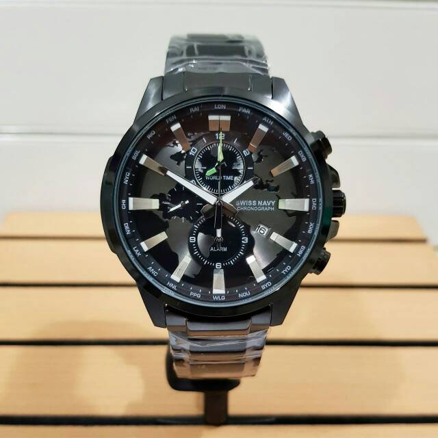 jam tangan swiss navy sn8007 fullblack 8007 original