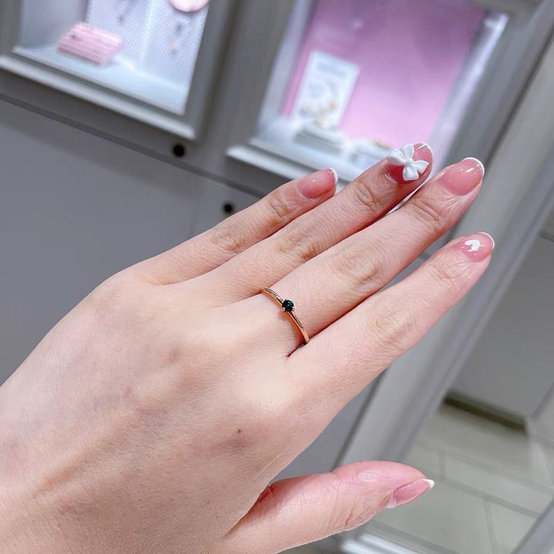 Pandora Cincin 18K Rose Gold Solitaire Aksen Berlian Untuk Wanita