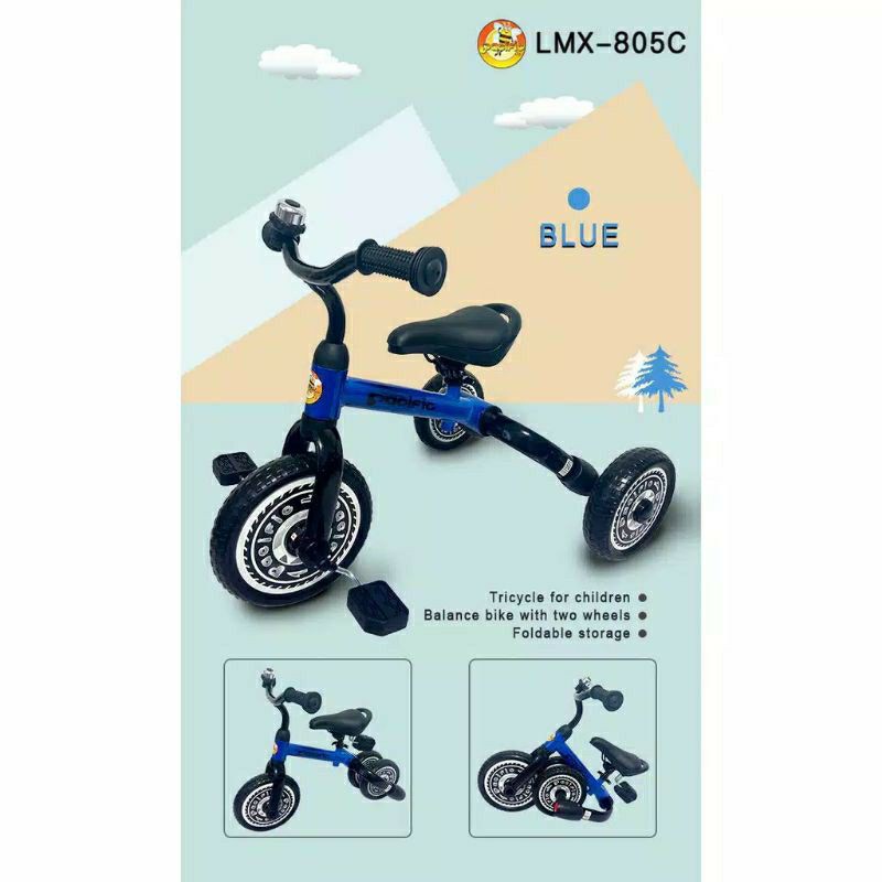 sepeda anak lmx805c roda 3 balance bike