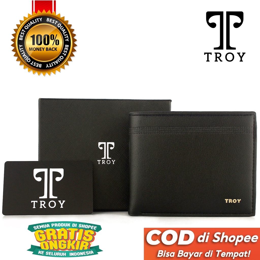 TOKOKOE - Dompet Pria model Lipat bahan Kulit Vegan Original dengan Kotak Exclusive - Troy - Xoho