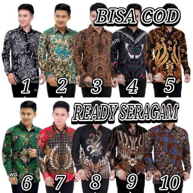Toko Grosir Kemeja Batik Lengan Panjang Berbagai Motir Terlaris 38LVdzTj51EKN