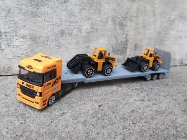 Diecast set Truck Konstruksi Buldozer Excavator Trailer Anak Edukatif