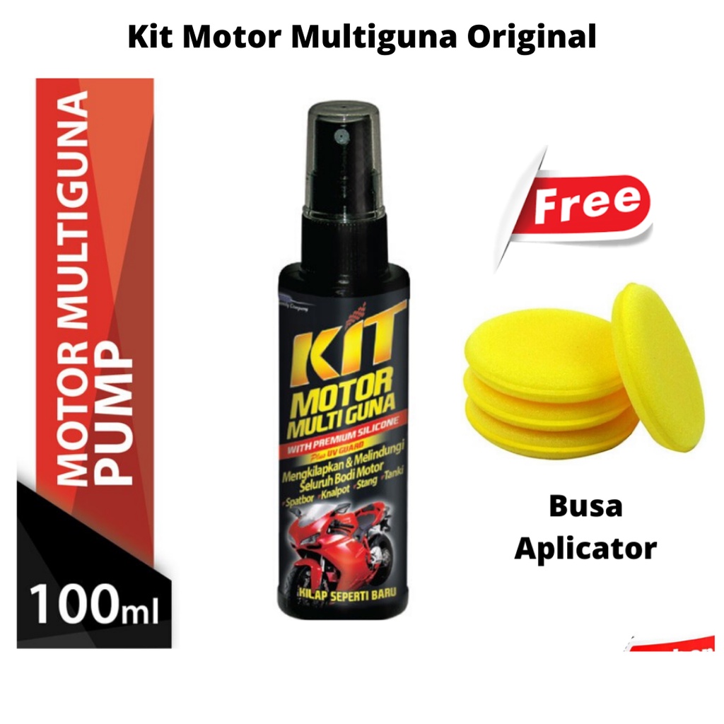 KIT MULTIGUNA GRATIS BUSA APPLICATOR Serbaguna 100 ml Kit Spray Poles Mengkilapkan Cover Body Melindungi Motor