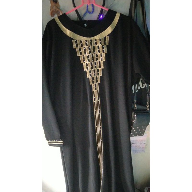 BIG SALE ALMA ABAYA HITAM ABAYA BORDIR PIRAMID
