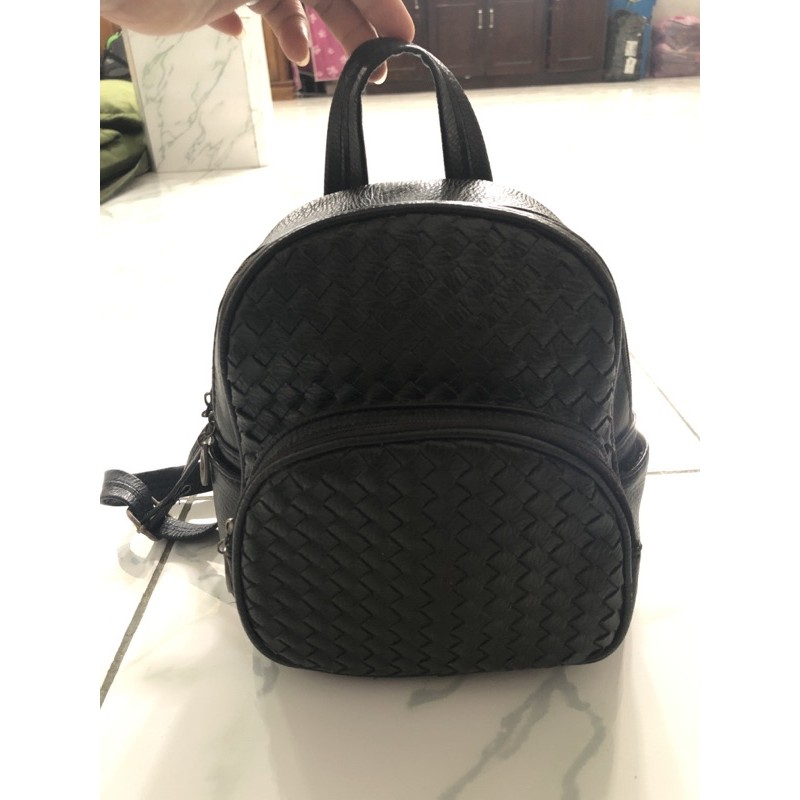 PL Ransel Kulit Motif Tikar