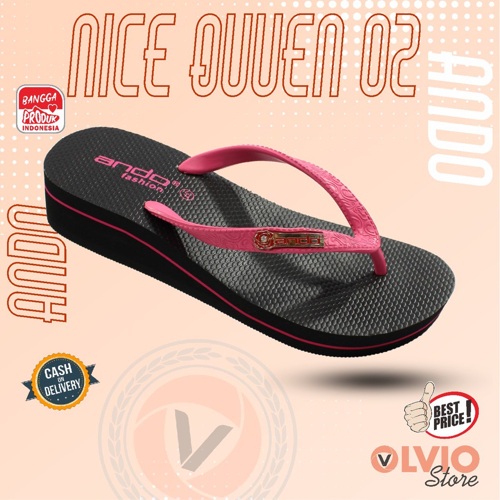Ando NICE QUEEN 02 - Sandal Wedges Fashion  Wanita Dewasa Ando Original