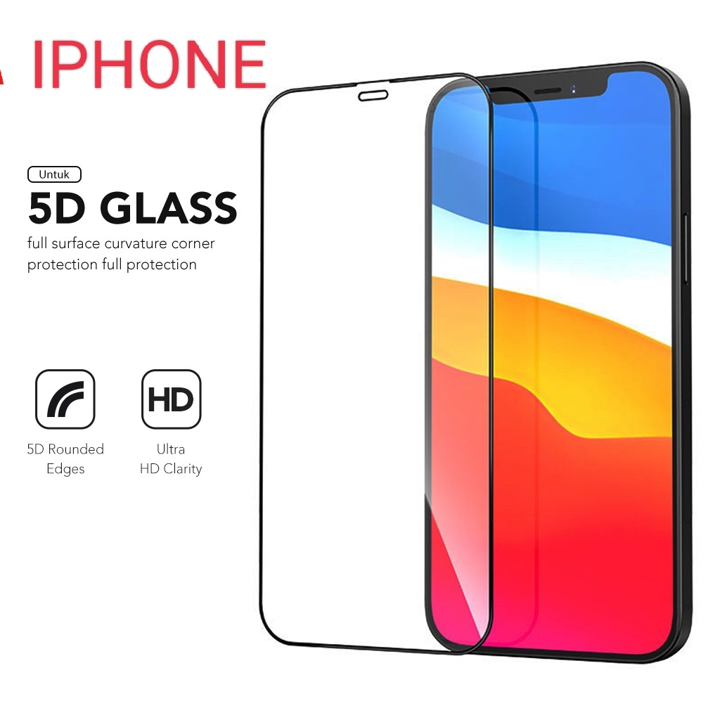 Tempered glass 5D IPHONE/5daa/Anti Minyak Pelindung Protector Cover Layar Screen Handphone Kamera