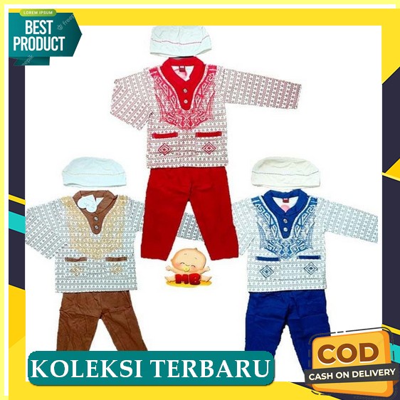 Setelan Baju Koko Lengan Pendek Baby Usia 6 Bulan - 3 Tahun Bahan Katun Nevada Gossypium By Takua Ba