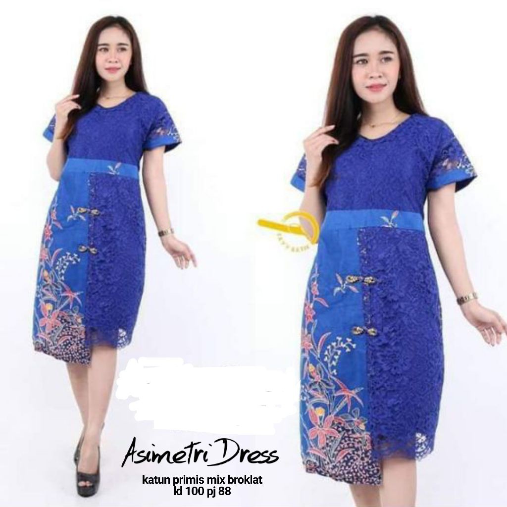 DRESS BATIK BRUKAT DRESS BROKAT DRESS BATIK PENDEK DRESS BATIK BROKAT PENDEK