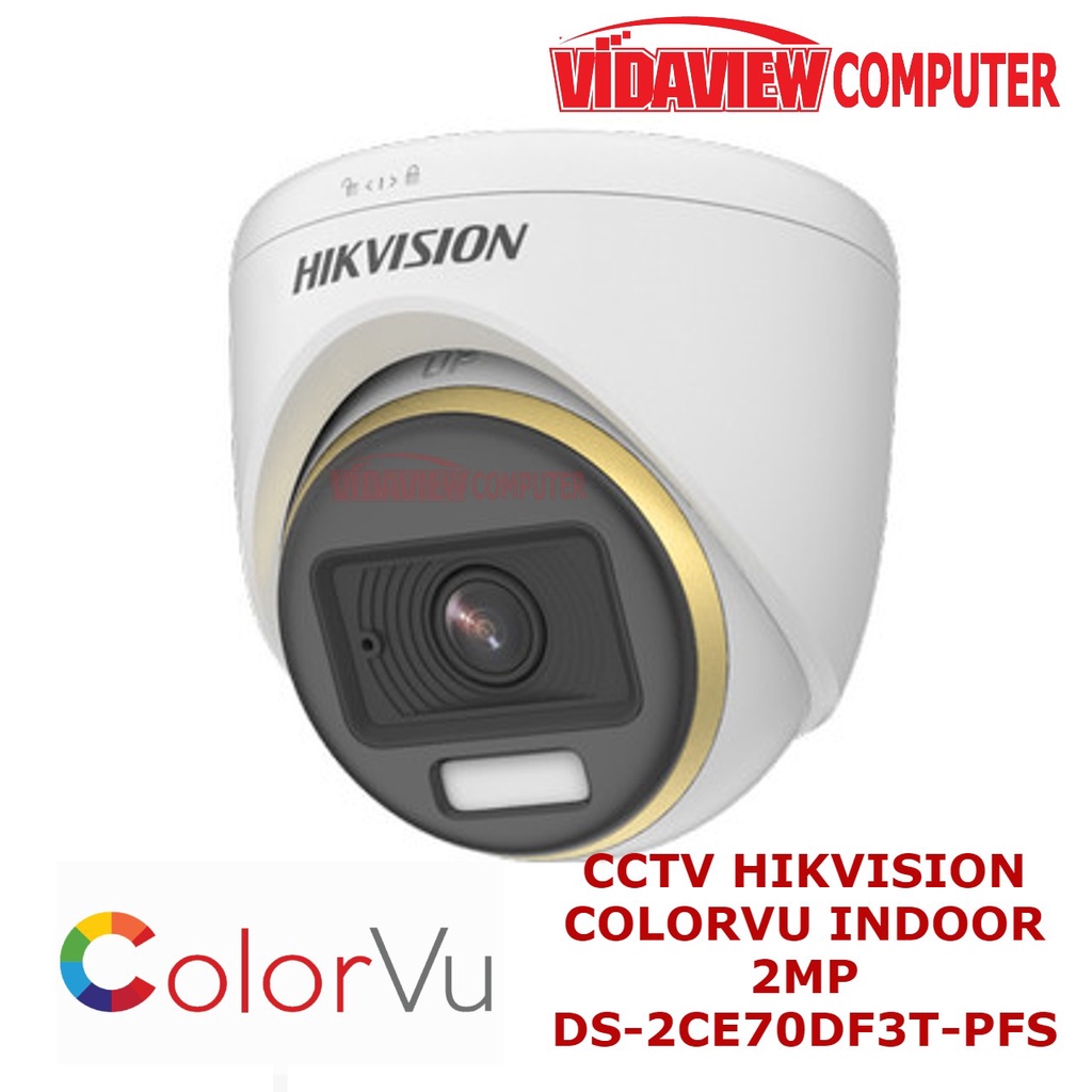 CCTV COLORVU HIKVISION INDOOR (DS-2CE70DF3T-PFS)~OUTDOOR (DS-2CE10DF3T-PFS) 2MP BERGARANSI RESMI