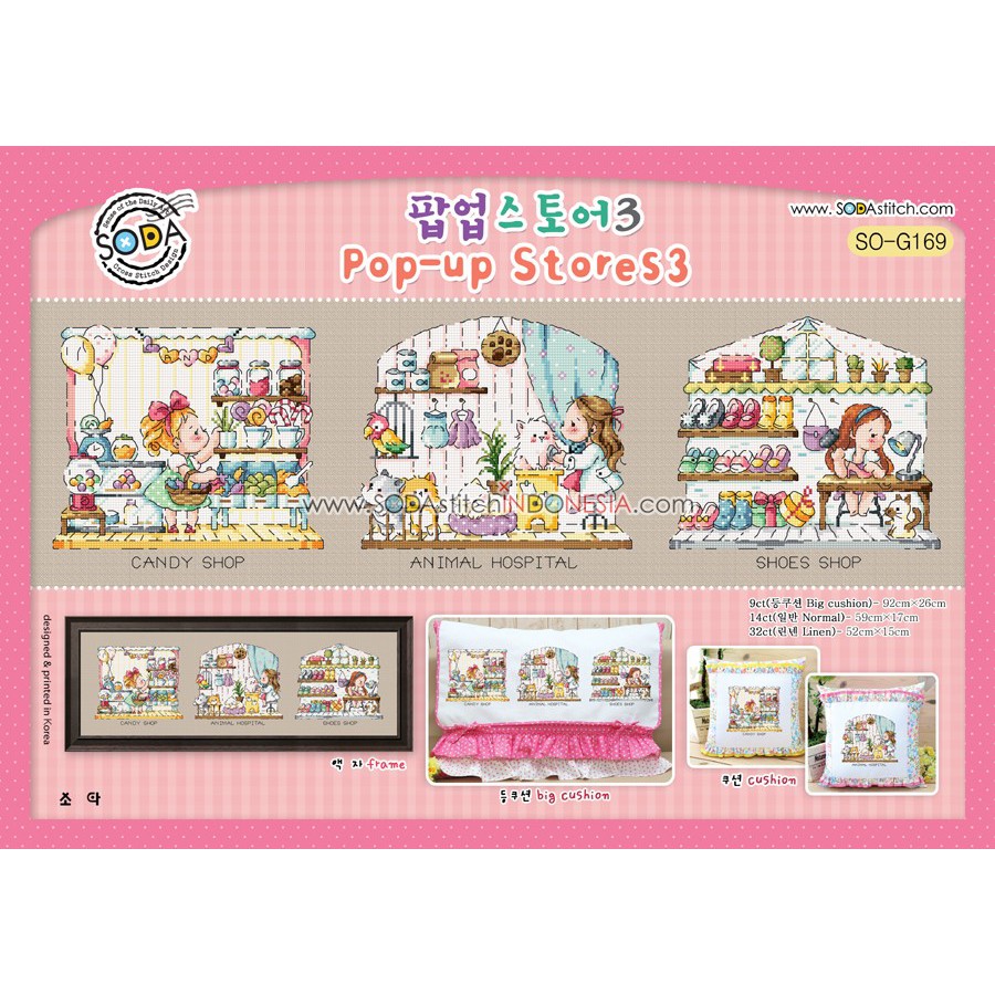 Paket DIY Craft Sulam Kristik Strimin Cross Stitch Sodastitch SO-G169 - Pop Up Stores 3