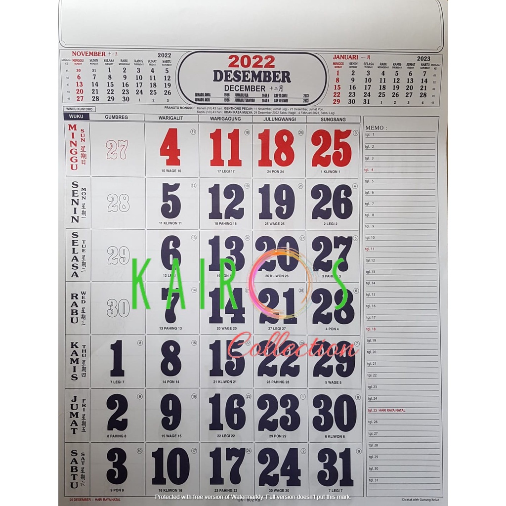 Kalender Kerja Besar 2022