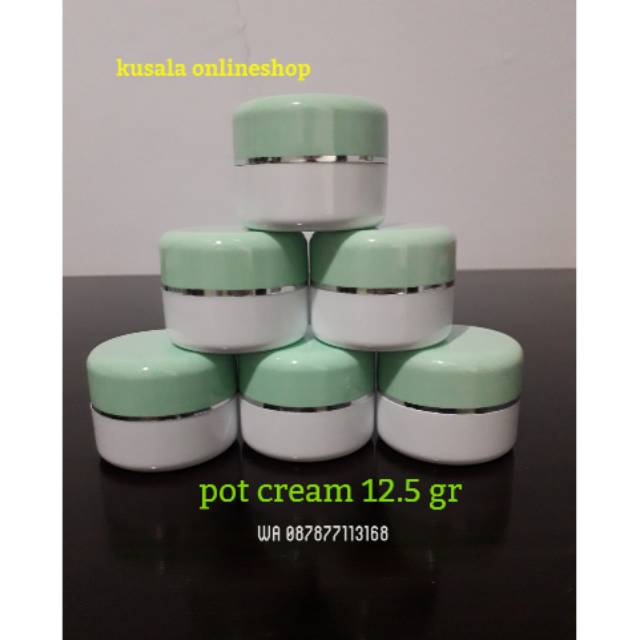 kemasan kosmetik/pot cream 12.5 gr/pot cream/tempat cream/wadah cream/pot cream hijau/pot krim