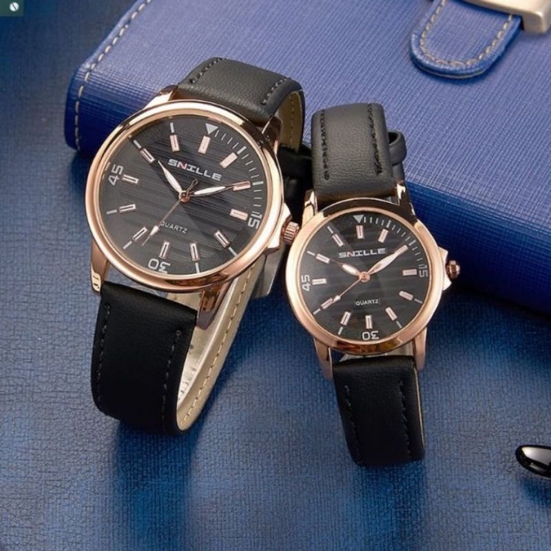 Jam tangan couple kulit original SNILLE anti air || Bisa Beli Satuan