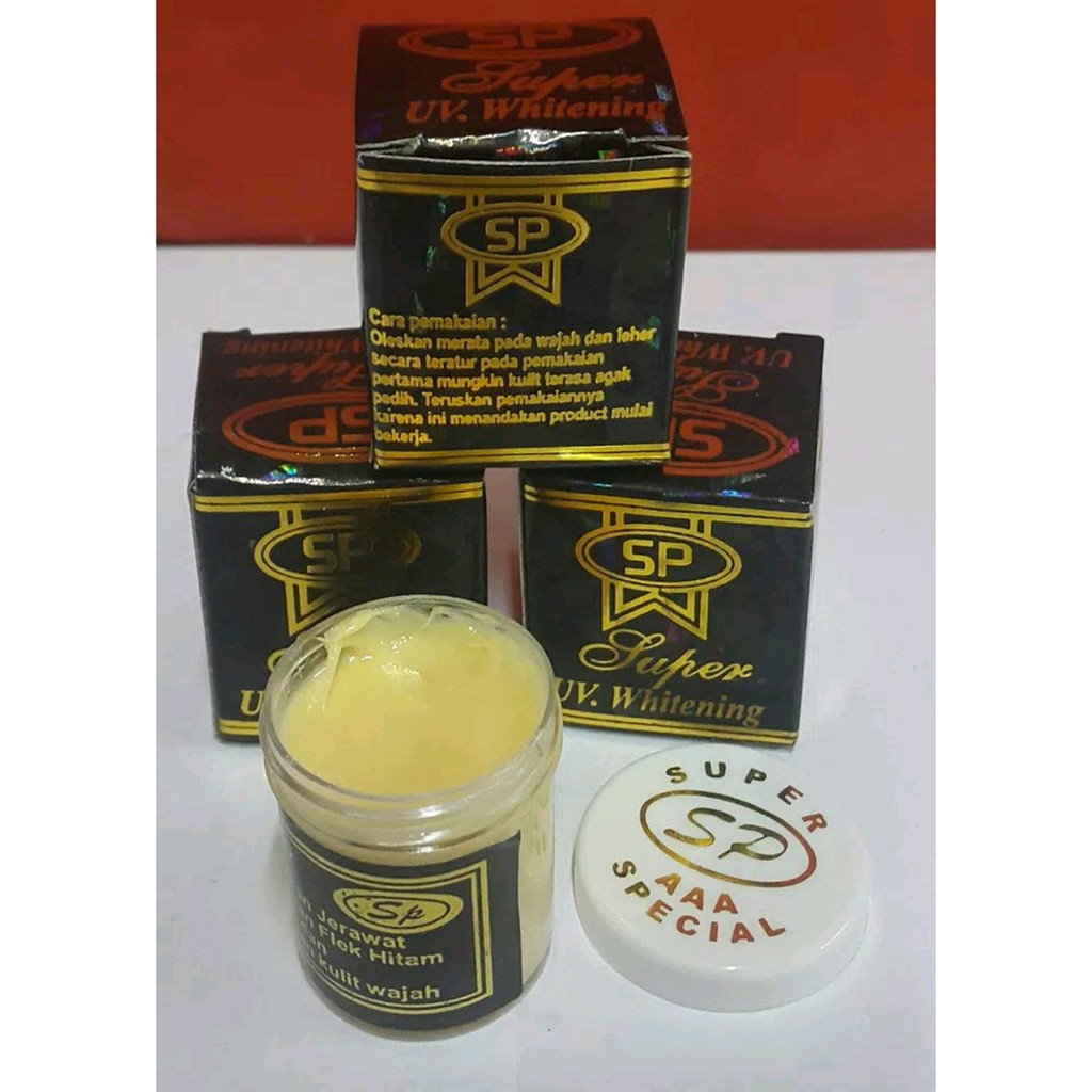 Cream Krim Pemutih Wajah SP Super UV Whitening Hitam Black isi 12pcs