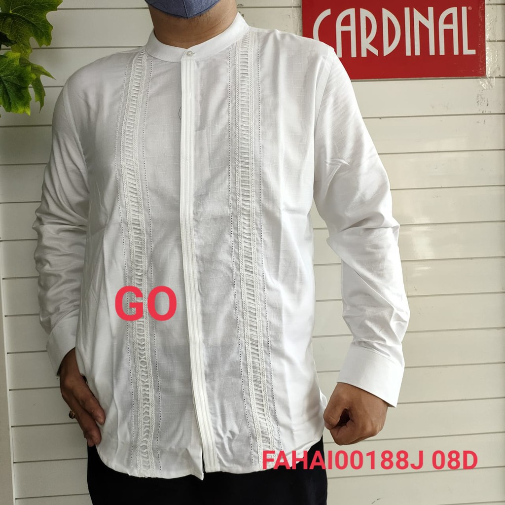 gof XL-2XL CARDINAL KEMEJA KOKO PUTIH JUMBO Pakaian Atasan Muslim Pria Hem Lengan Panjang Original KPCB