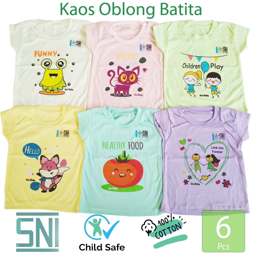 Perlengkapan Bayi 6 pcs Pakaian Kaos Bayi Baju Anak Atasan Bayi Pendek