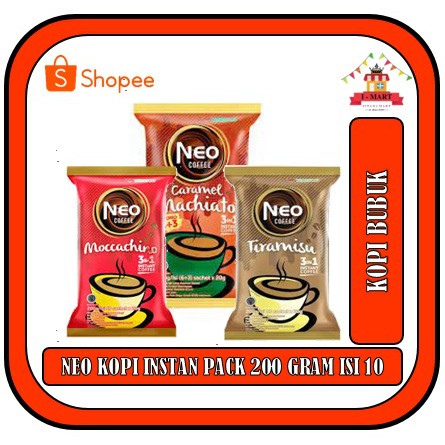 

NEO KOPI INSTAN COFFEE PACK ISI 10 x 20 GRAM TOTAL 200 GRAM TIRAMISU MOCACHINO CARAMEL MACHIATO