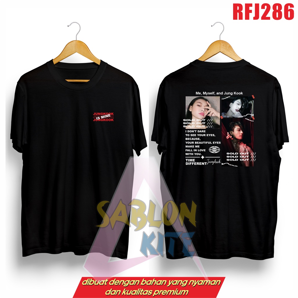 MURAH!!! KAOS CUSTOM DENGAN JUNGKOOK TIME DIFFERENT RFJ286