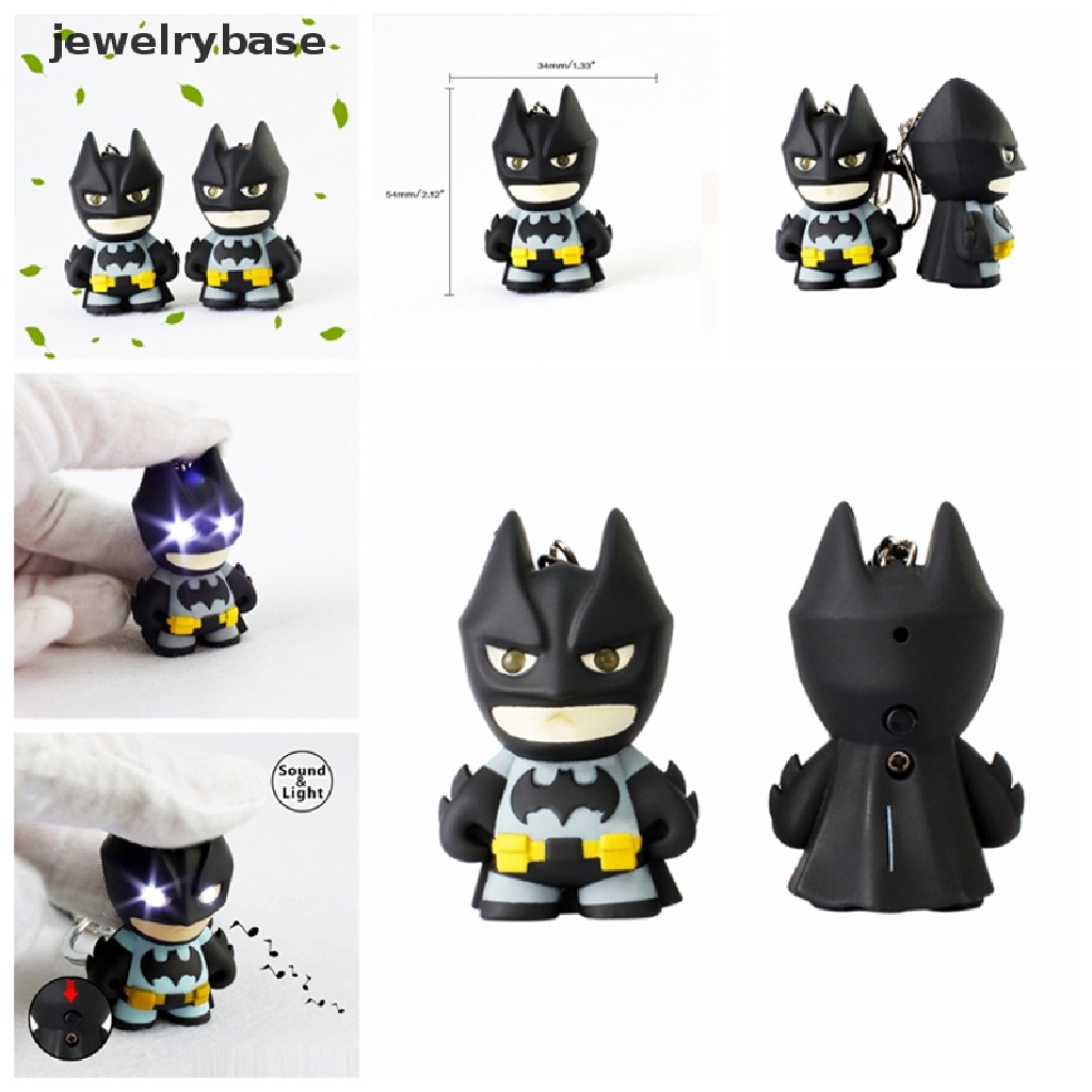 Gantungan Kunci Bentuk Batman Dengan Lampu Senter Led Dan Suara