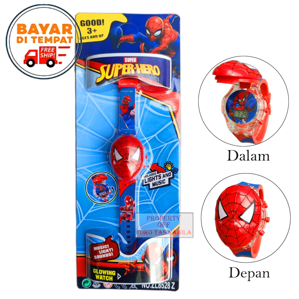 Jam Tangan Anak Jam Tangan Spiderman Jam Tangan Fashion LED Dan Musik