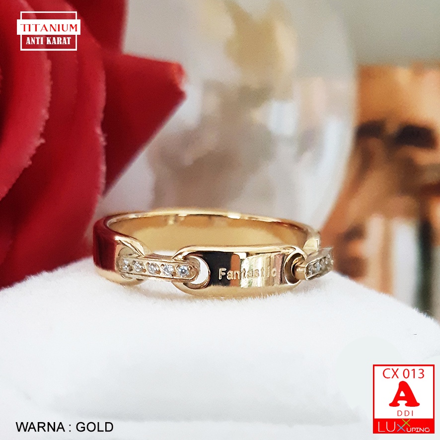 CX 013 Cincin Titanium Kata Fantastic Cincin Wanita Dewasa Anti Karat Selamanya Cincin Titan Murah Perhiasan  Koleksi Wanita Luxx Xuping