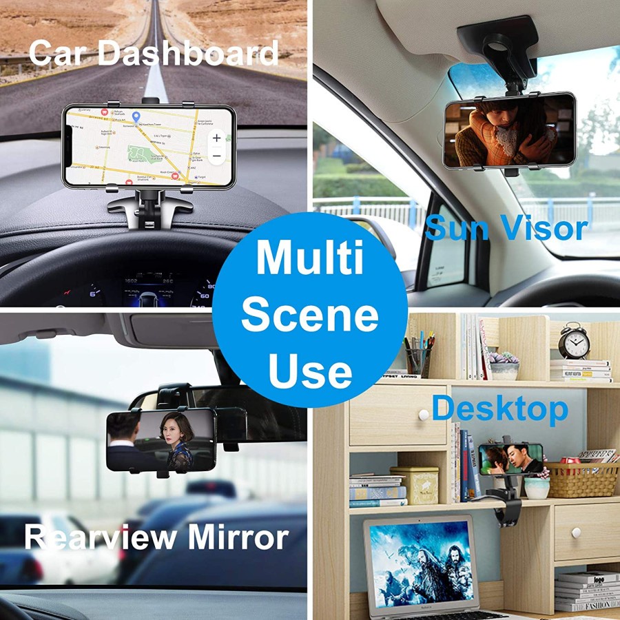 Cuci Gudang Holder Hp Mobil Jepit Dashboard Spion 360 Derajat Car Phone Holder