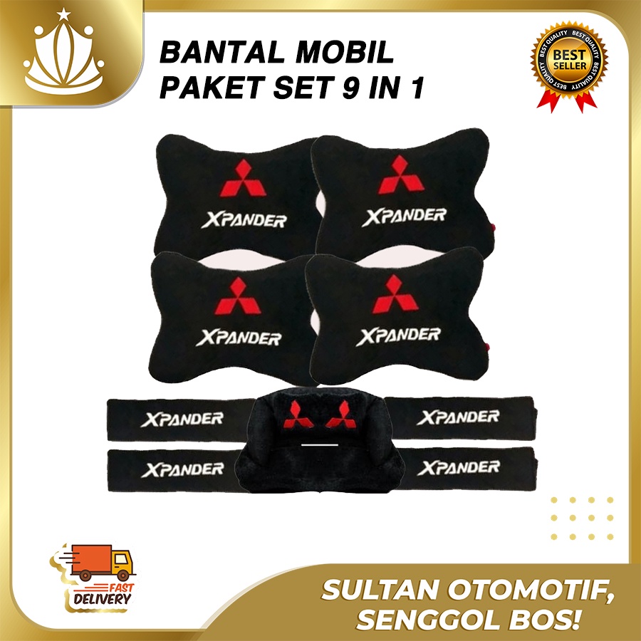 Bantal Jok Mobil XPANDER Set 9 PC / Bantal Leher Mobil XPANDER 9 PC PROMO MURAH