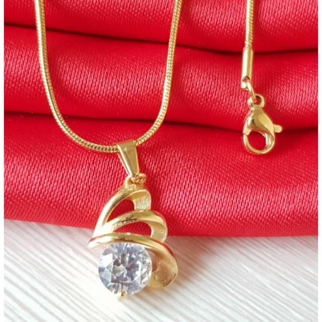 Kalung titanium / kalung fashion import / kalung titanium gold antikarat GN041