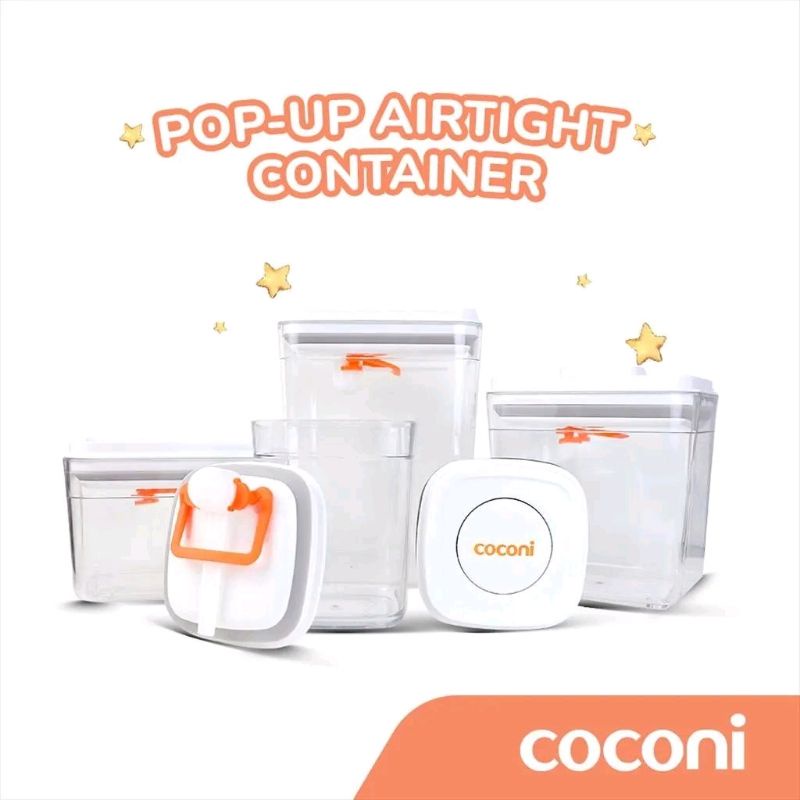 Coconi Pop Up Airtight Food Container / Toples Kedap udara untuk Susu Bubuk