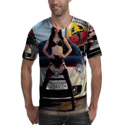 Kaos Fiat Abarth Tshirt Unisex Bahan Polyester Jersey T-SHIRT Fullprint Tees Casual Fashion RARE T S