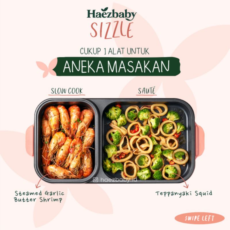 Haezbaby Sizzle  Electric Grill Shabu Shabu Hotpot Cooker Garansi Resmi