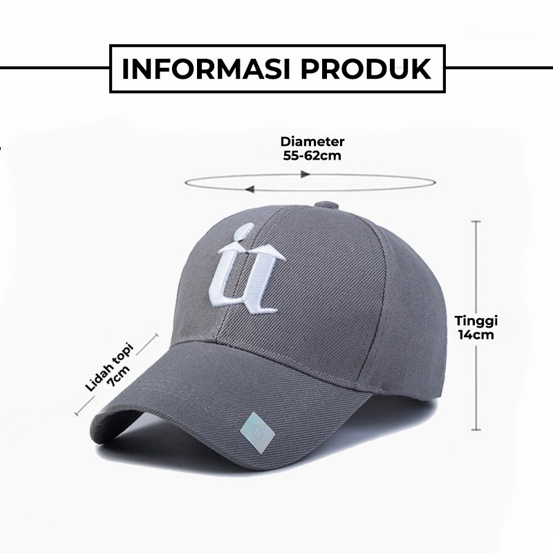 Topi Baseball Pria Wanita Dewasa Aksen Huruf U Casual Cap Outdoor Sport Golf Bahan Katun kualitas import TTZ